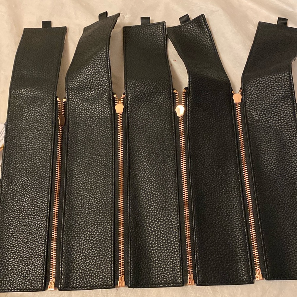 Sephora Black/White Polka Dot Roll It Up PRO Brush Roll Rose Gold Hardware NWT